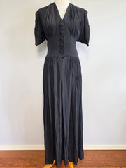 German Black Gown Long Evening Dress <br> (B-36" W-30" H-42")