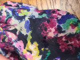 Purple Flower Print Dress <br> (B-48" W-40" H-49")