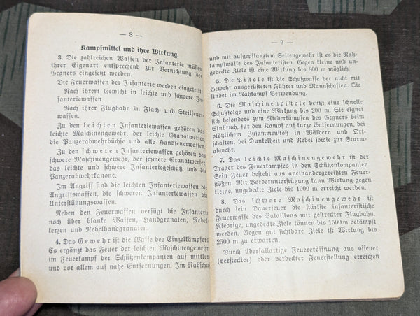 Ausbildungsvorschrift für die Infanterie 1940 Book H. Dv. 103/9 Heft 9