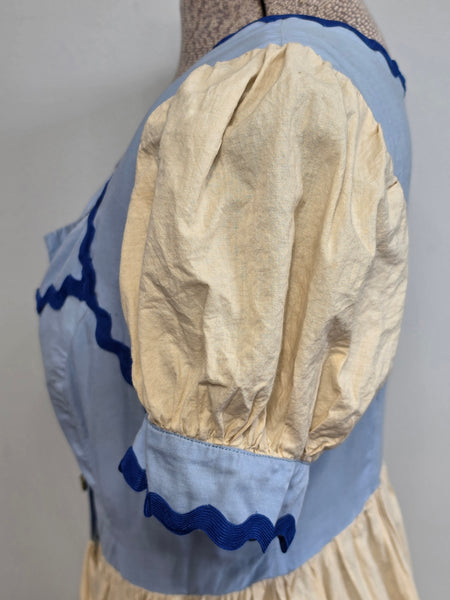 German Light Blue Dirndl and Apron <br> (B-34" W-25.5")
