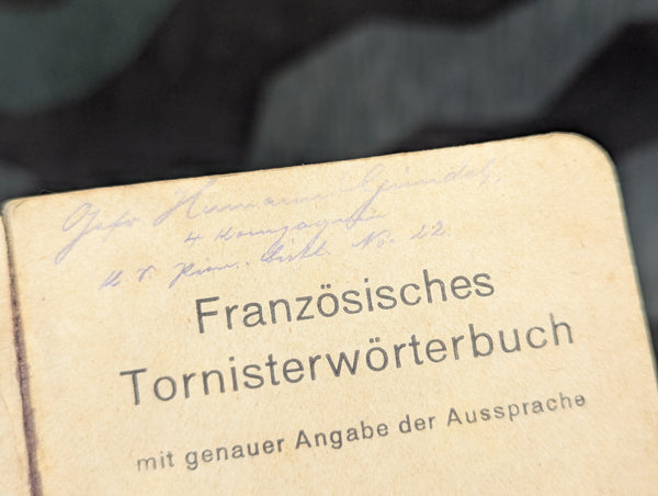 WWI German - French Tornister Dictionary