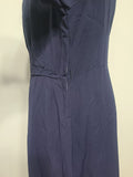 Dark Blue Rayon Dress with Polka Dots <br> (B-46" W-37" H-43")