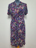 Purple Flower Print Dress <br> (B-48" W-40" H-49")