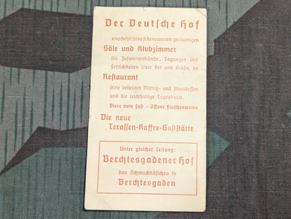 Hotel Deutscher Hof Hanger & Room Card (Das haus des Führers in Nürnberg)