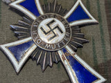 Mother's Cross in Silver with Original Ribbon (Chipped Enamel)