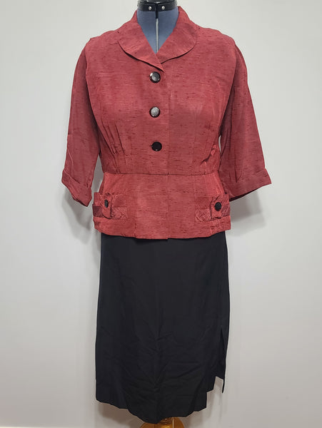 Red Jacket and Black Skirt Outfit <br> (B-46" W-36" H-43")