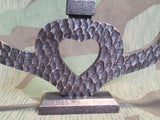 German Hand Carved Heart Shaped 3 Candle Holder