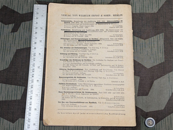 1944 "Und Noch Einmal Der Versatz" Book on Construction