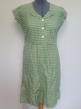 Green Plaid Print Dress <br> (B-43" W-38" H-45")