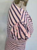 Pink and Dark Blue Striped Dress <br> (B-36" W-27" H-38")