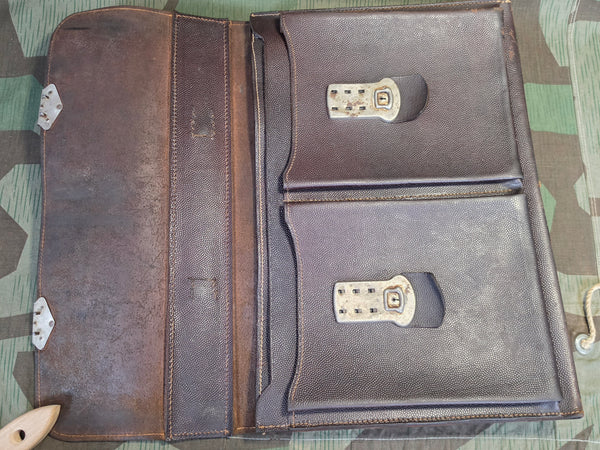 Pre War German Pebbled Leather Briefcase