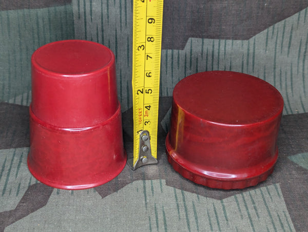 Red Bakelite Collapsible Cup with Container