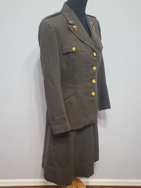 Army Nurse Uniform Set Jacket and Skirt <br> (B-38" W-28" H-36")