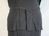 Black Rayon Gown Beading and Peplum <br> (B-36" W-28" H-34")