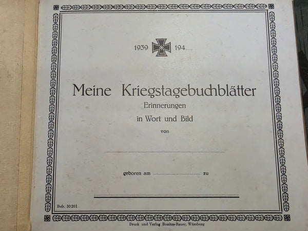 Kriegstagebuchblätter War Diary