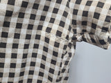 Brown Tan Checkered Dress <br> (B-38" W-30" H-41")