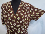 Brown Peplum Dress <br> (B-43" W-34" H-39")