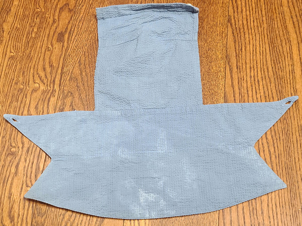 American Red Cross Blue Seersucker Dress and Hat <br> (B-42" W-36" H-41")