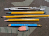 Period German Leather Pencil Case With Contents