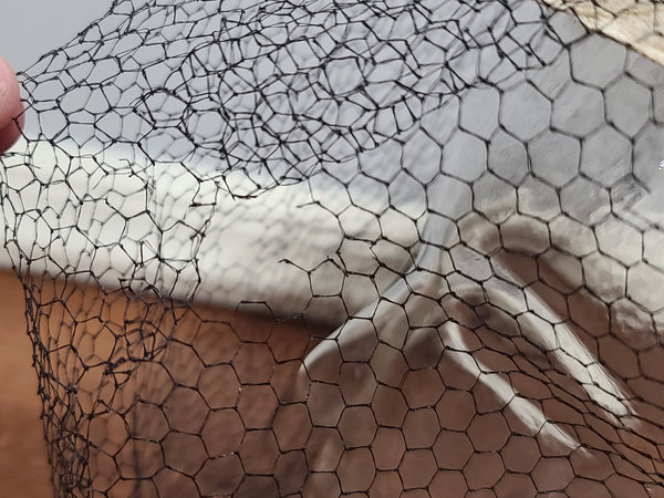 White Straw Tilt Hat with Netting