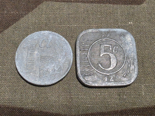 Lot of 4 Netherlands Coins (1941 & 1942)
