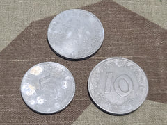5 & 10 Reichspfennig Coins 1940 & 1941 (Lot of 3)