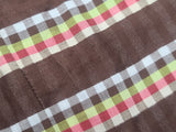 Brown Plaid Stripe Peplum Dress <br> (B-34" W-24" H-34")