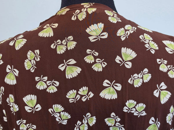 Brown Peplum Dress <br> (B-43" W-34" H-39")