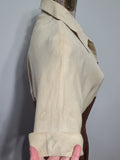 Brown and Tan Colorblock Linen Dress <br> (B-36" W-26.5" H-37")