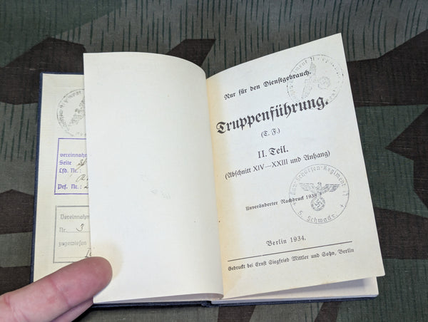 Truppenführung Teil II Infantry Training Manual 1934 H. Dv. 300