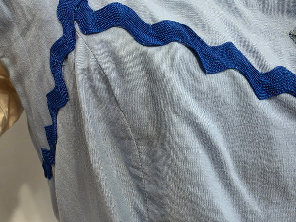 German Light Blue Dirndl and Apron <br> (B-34" W-25.5")