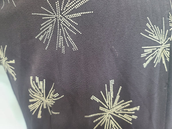 Plus Size Black Rayon Firework Print Dress <br> (B-57" W-49" H-62")