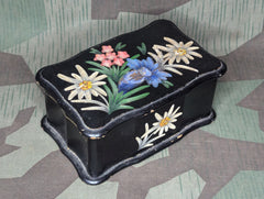 Wood Edelweiss Hand Painted Jewelry Box