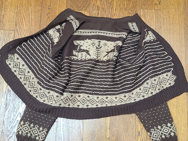 Deer Cardigan Sweater (45" Bust)