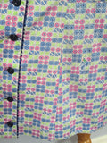 Colorful Print Button Down Dress <br> (B-52" W-44.5" H-52")