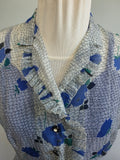 Blue Flower Print Dress and Slip <br> (B-37" W-33" H-37")