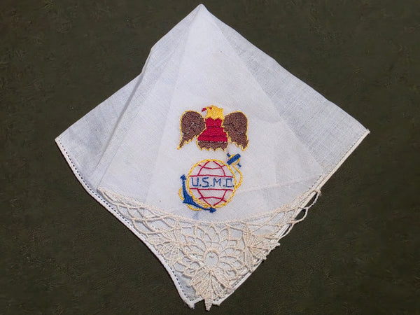 U.S.M.C. Sweetheart Hankie