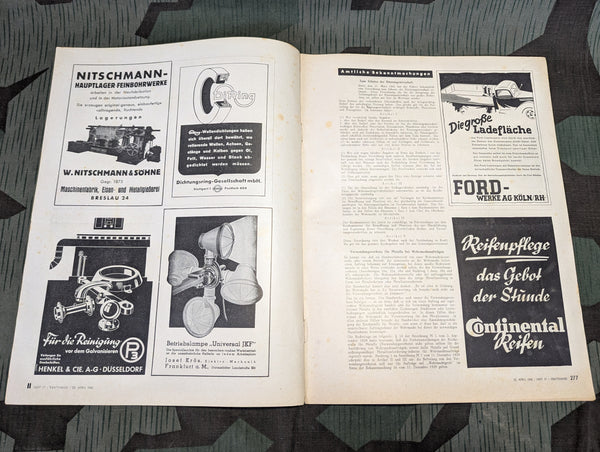 Kraftfahrzeug Handwerk 25 April 1942 Heft 17 Krafthand