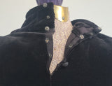 German Black Velvet Dress with Sequin Bow <br> (B-36" W-27" H-35")