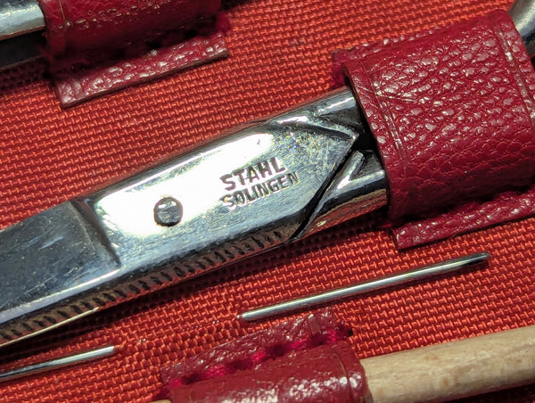 German Red Leather Pocket Hygiene Kit DRP