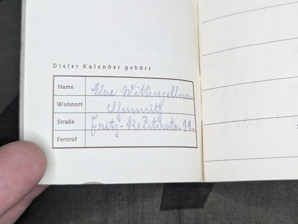 1940 Pocket Calendar Book from a Thief (Interesting Story)