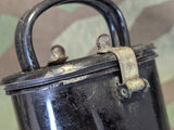 Black Enamel Food Container with Handle Sfinx