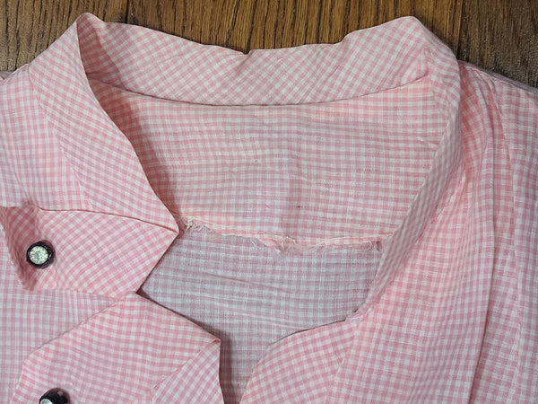 Lightweight Pink Gingham Dress <br> (B-36" W-26.5" H-36")