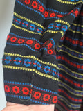 German Long Sleeve Stripe Print Dirndl Dress <br> (B-36" W-30")