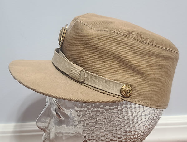 WAAC Khaki Hobby Hat Size 21 with Walking Eagle Emblem