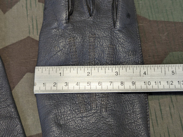 Gray Leather "Officer's" Gloves Size 8 1/2