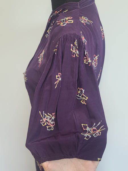 Purple Dress with Bow Print <br> (B-40" W-30" H-37")