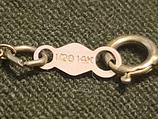 Army Air Corps Heart Locket Necklace Mother-of-Pearl