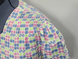 Colorful Print Button Down Dress <br> (B-52" W-44.5" H-52")