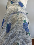 Blue Flower Print Dress and Slip <br> (B-37" W-33" H-37")